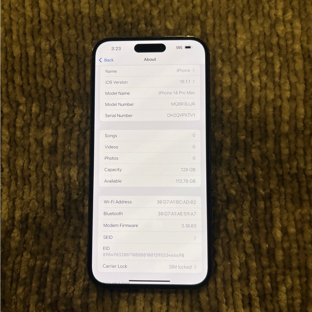 Apple iPhone 14 Pro Max - Deep Purple 128 GB
For parts